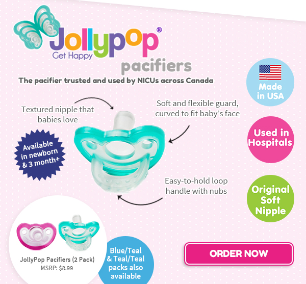 JollyPop pacifiers are trusted and used by NICU across Canada