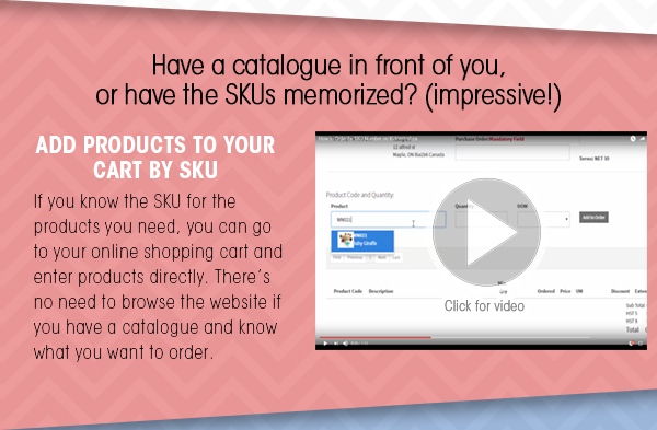 How to add products to your order by SKU