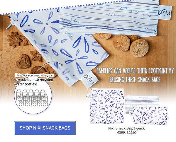 Families can reduce their footprint by reusing these snack bags