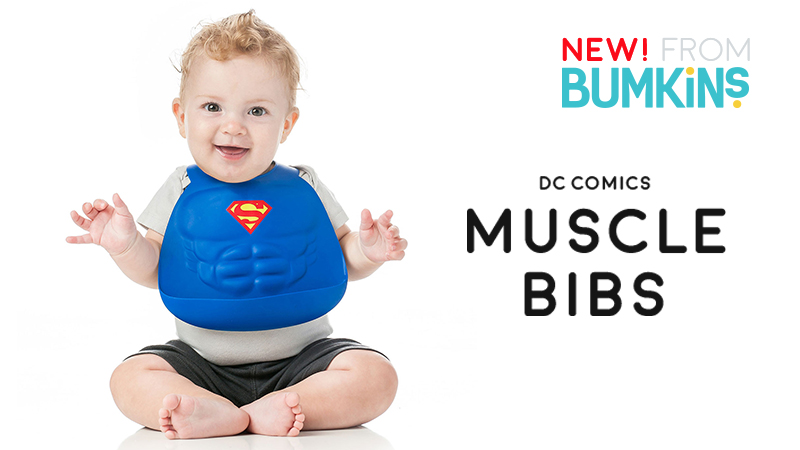 New fromBumkins: DC Comics Superman and Batman muscle bibs