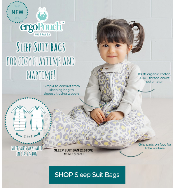 New ergoPouch Sleep Suits in 1 tog & 2.5 tog