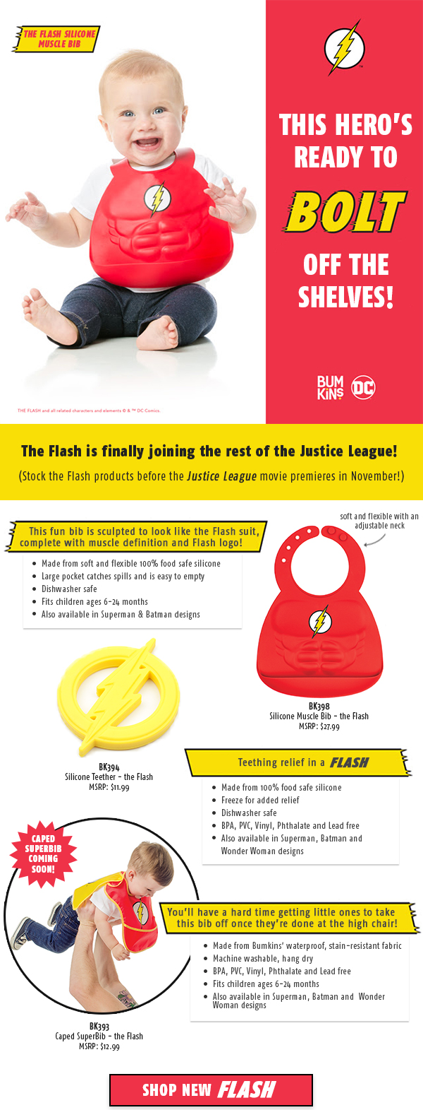 the Flash and Justice League products