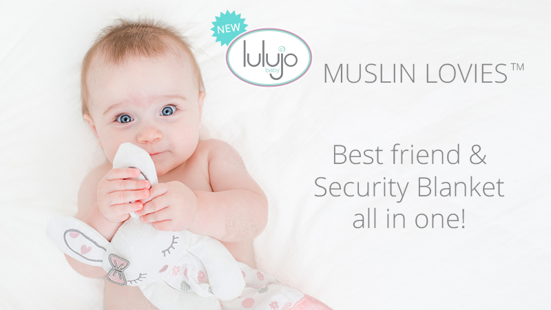 NEW Lulujo Muslin Lovies: a plush toy & security blanket in one!