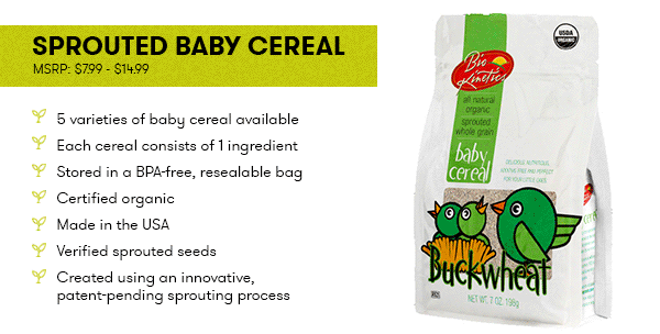 Sprouted baby cereal
